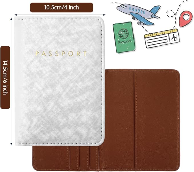 2 Pcs Passport Cover Holder for Travel Waterproof Leather Passport Wallet Case Book Travel Cruise Essentials for Women Men | 2 Pieces