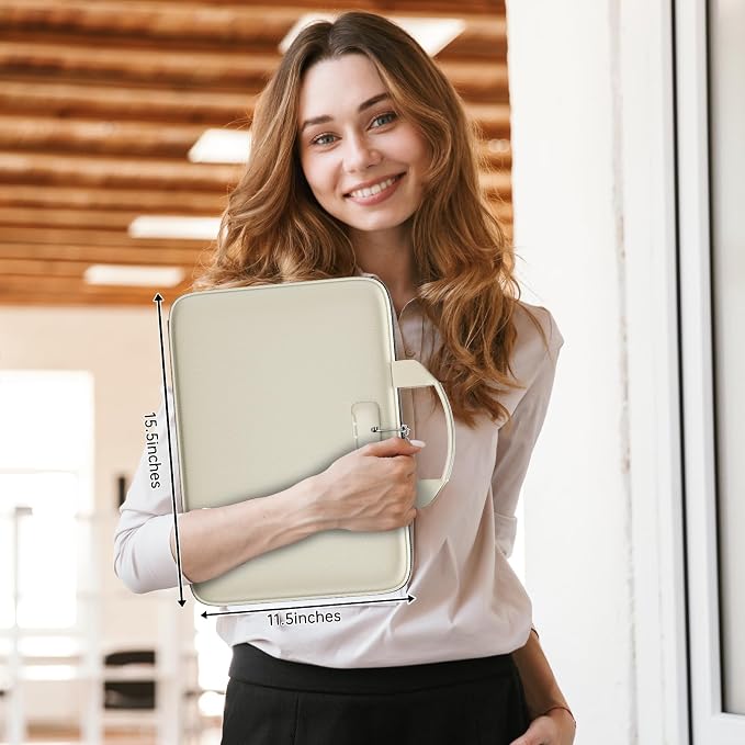Fireproof File Organizer with Lock, Hard-Shell Document Box, Beige | Water Resistant, 13-Pocket Expanding Folder, Portable Safe Storage for Letter Legal Files, Laptop, Valuables, Large Capacity