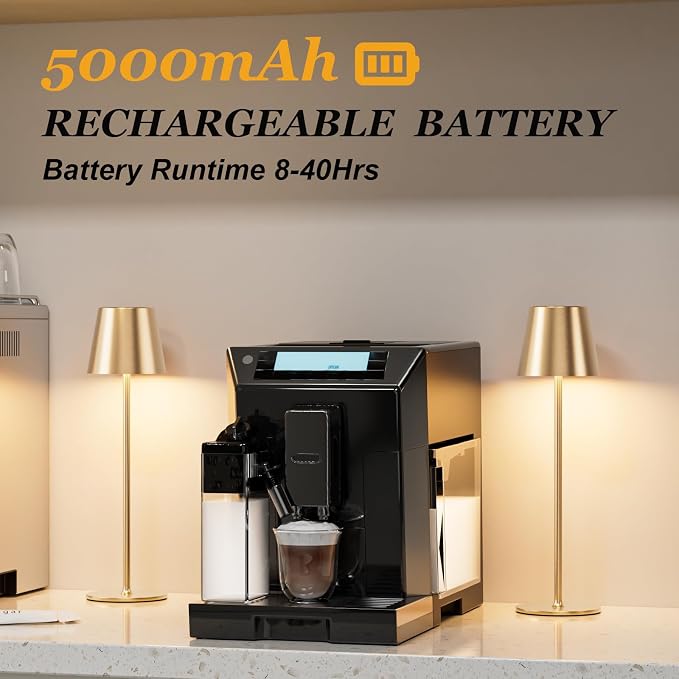 Kakanuo Cordless Table Lamp Rechargeable Gold - KK 4 Pack Battery Operated Lamp for Dining Table, 3 Color Stepless Dimming Wireless Lamp for Counter, Outdoor Patio, Touch Control