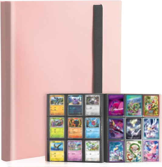 Card Binder 9-Pockets, Trading Card Binder, 20 Pages, 360 Card Capacity Collection Binder, Card Folder for MTG, TCG, Game Cards & Sports Cards(Pink)