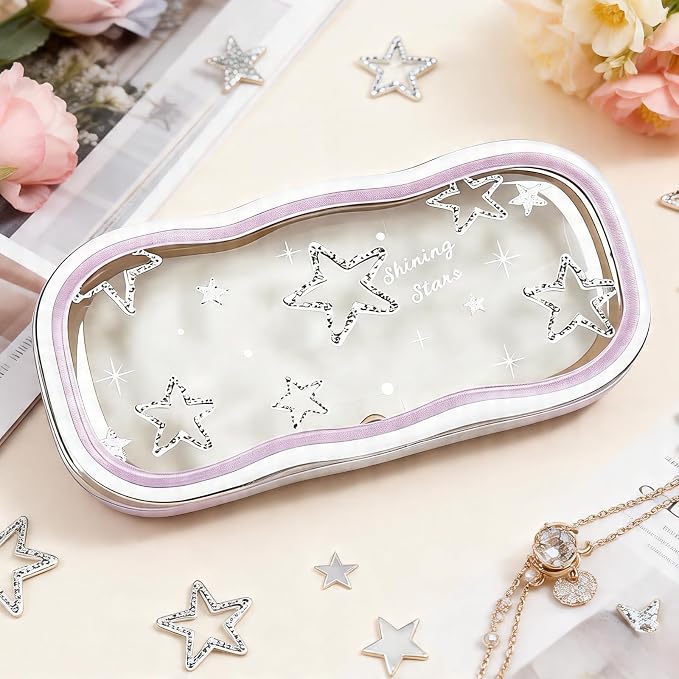 Glasses Case Hard Shell, Clear Eyeglass Case, Cute Holder for Sunglasses and Reading Glasses