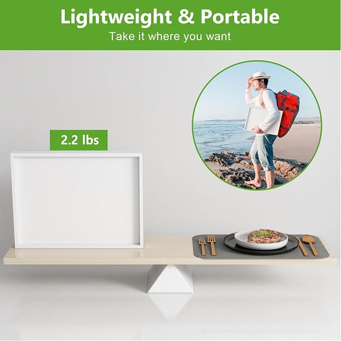 Youpehom Bamboo Bed Tray Table with Folding Legs, Large, White | Large bamboo bed tray with folding legs, handles and raised edges for meals, laptops, reading and serving in bed.