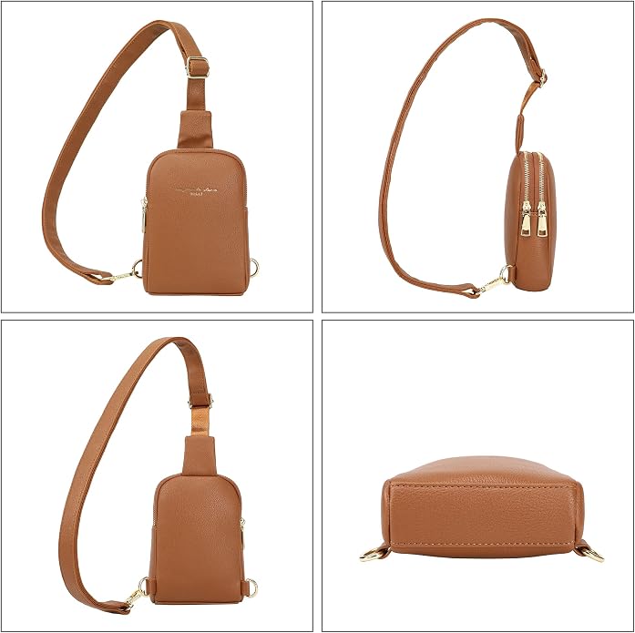 Lightweight Small Crossbody Sling Bag for Women | Mini Travel Purse,Multi-pocket with Card Slots,Durable Vegan Leather,Everyday Carry