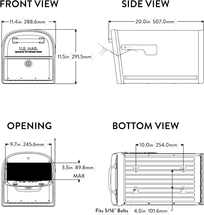 Architectural Mailboxes 6300RZ Oasis 360 Locking Parcel Mailbox with 2-Access Doors, X-Large, Rubbed Bronze | Galvanized steel build with a secure steel cam lock, dual access doors, and hopper delivery door. USPS approved.
