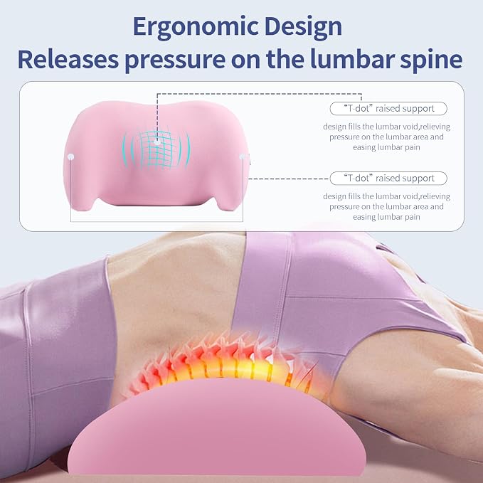 Lumbar Support Pillow for Office Chair, Memory Foam Car Back Cushion | Lumbar Pillow Lower Back with Adjustable Straps, Ergonomic Chair Back Pillow for Office, Car, Gaming Chairs and Bed