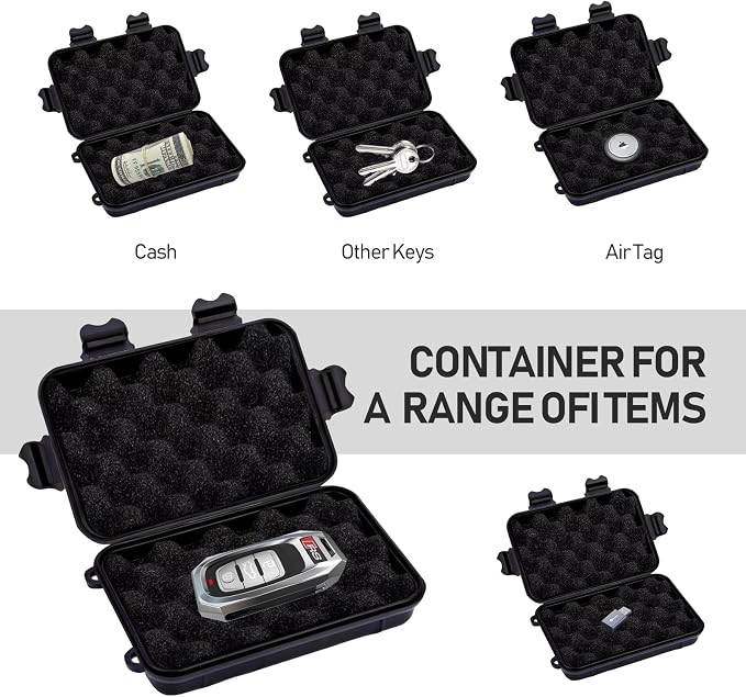 Magnetic Key Box, Hide A Key Holder, Under Car Magnetic Key Storage, Waterproof Hidden Key Box for Outside, Car Key Hider Magnet for Vehicles Travel (MM1 Regular)