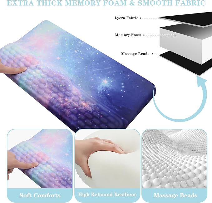 Ergonomic Keyboard Stand with Wrist Rest, Computer Wrist Support Pad | Comfy Tilted Keyboard Riser Holder Wrist Pad for Pain Relief, Soft Memory Foam Desk Cushion for Office Home