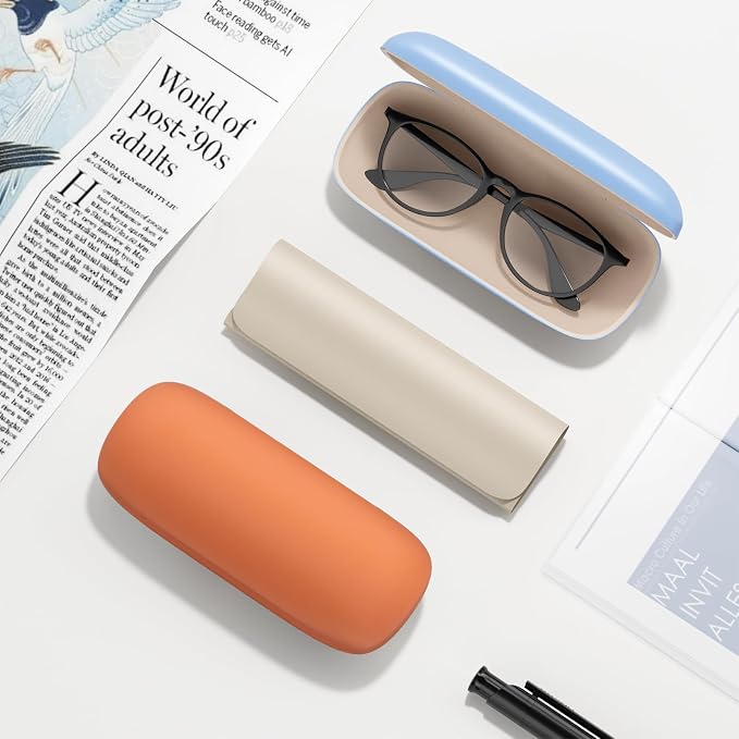 Eyeglasses Case, Hard Shell Protective Case for Glasses, Unisex for Women Men