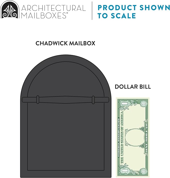 Architectural Mailboxes Chadwick Galvanized Steel Post Mount Mailbox, 8950B-10, Black, Medium Capacity | Galvanized steel build for outside with weather-resistant build and rust-resistant powder-coat finish. USPS approved.