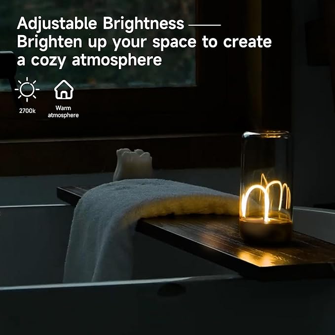 Mini Minimalist Table Lamp, Cordless Rechargeable Ambient Light, Dark Gray