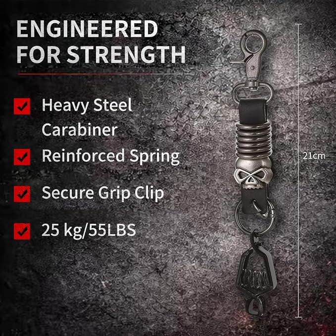 Heavy Duty Glove & Hat Clip with Carabiner, All-Metal Spring Clamp Work Glove Holder for Tool Belt, Harness, Backpack