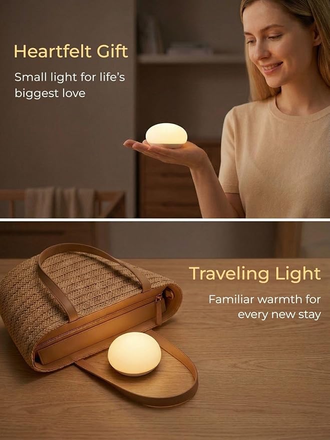 EASZZZ Flip Baby Night Light, Nursery Egg Light | Portable | Newborn Safe, Soft Glow, Dimmable Silicone Touch Lamp for Diaper Changing/Feeding/Travel | Baby Shower Registry Gift