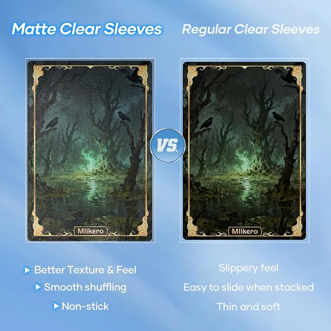 500 Count Card Sleeves – Matte Clear Trading Card Sleeves, Polypropylene (PP), Fit for MTG, TCG, Baseball, Football, and Game Cards (Matte Clear)