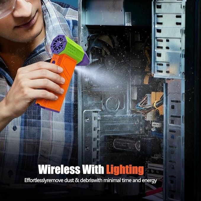 AWINNER Electric Air Duster, 150000 RPM Compressed Air Blower, 3-Gear Adjustable, Fast Charging, for Computer Keyboard and Car