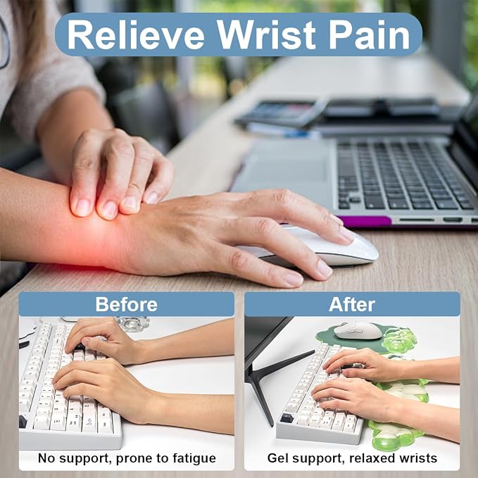 Cloud Wrist Rest and Cloud Mouse Pad for Keyboard and Mouse Pain Relief | Cooling Comfort Pain & Fatigue Relief Easy to Clean Office Accessories