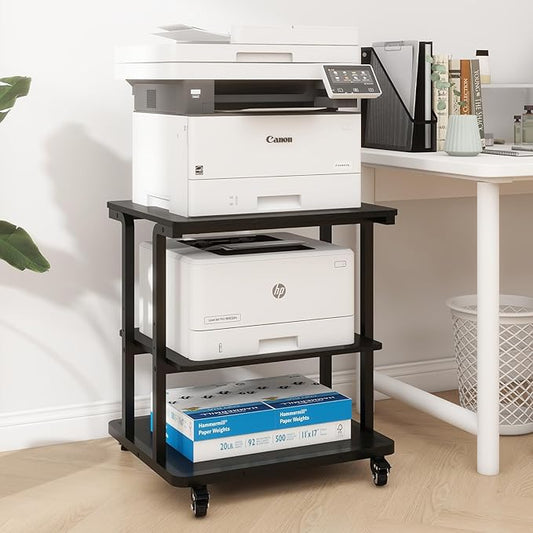 Natwind Printer Table Platform,3 Tier, Black