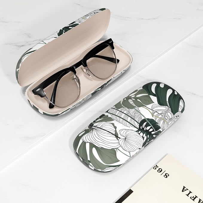 Eyeglasses Case, Portable Hard Shell Protective Case for Glasses, Eyeglass Holder Box for Women with Cleaning Cloth