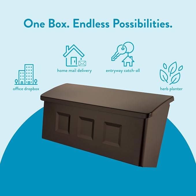 Architectural Mailboxes Wayland Wall Mount Mailbox, Rubbed Bronze, Small | Galvanized steel build for outside with weather-resistant outdoor construction and a rust-resistant powder-coat finish.