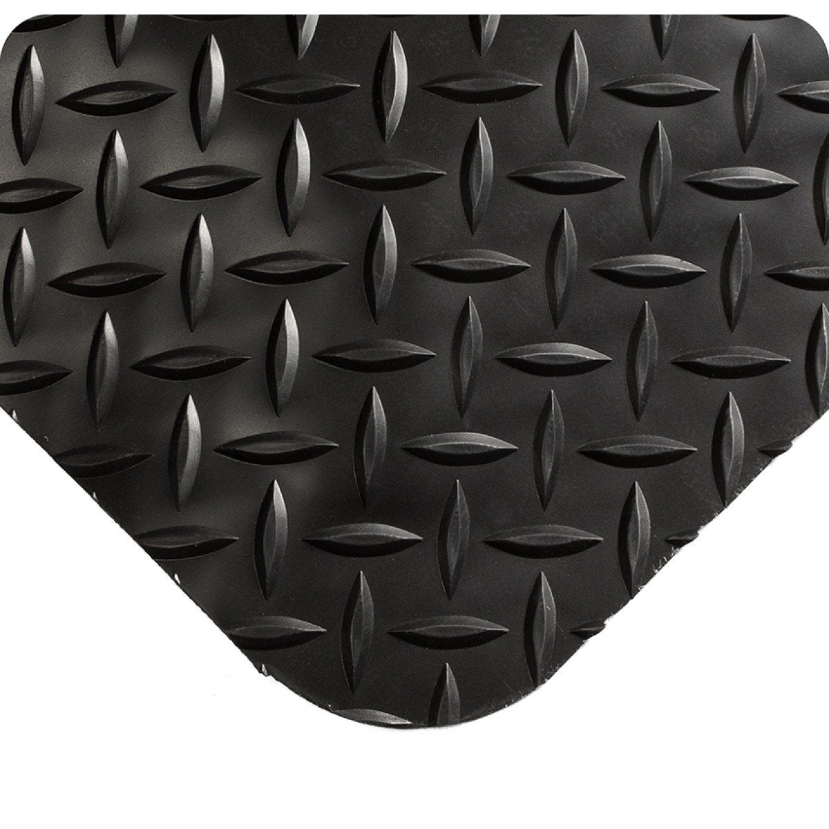 Wearwell 414.1516x3x14BK Diamond-Plate SpongeCote UltraSoft Mat, 14' Length x 3' Width x 15/16" Thick, Black
