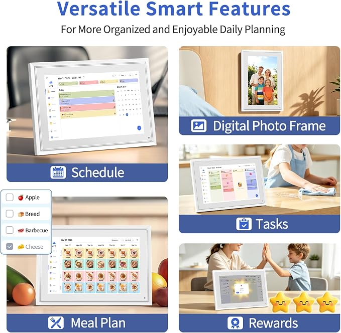 Digital Calendar, 10.1 Inch Smart Digital Wall Planners for Family Schedules, Touchscreen Interactive Chore Chart Display, Smart Family Organizer, Meal Planner, Best Gifts for Women Men