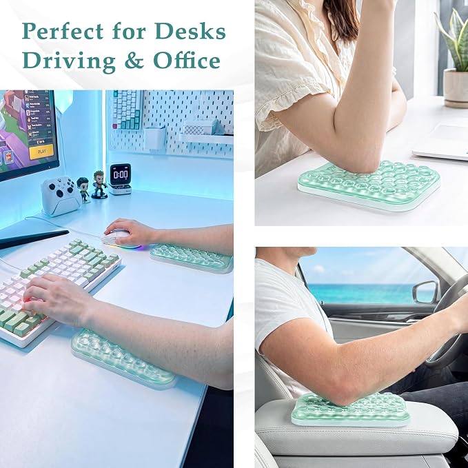 Ospelelf Elbow Wrist Rest Pad for Desk, Gel Arm Rest Pad Support for Office | Ergonomic Support for Keyboard and Mouse, Computer Wrist Pad, , Heat Resistant, Easy-clean Surface, Summer Desktop Cushion
