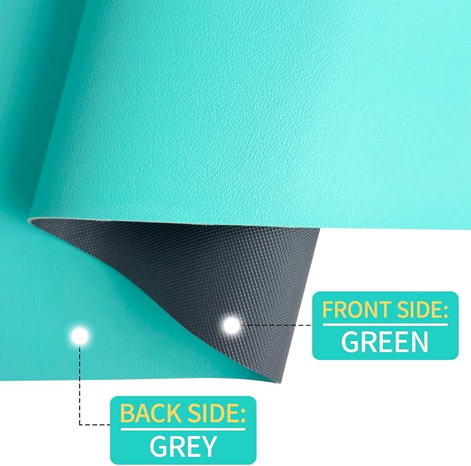 Leather Desk Pad Mat, Green Desk Mat, 23.6" x 13.7" | Non-slip and Waterproof Computer Mat, Desk Protector for Office/Home, Desk Accessories