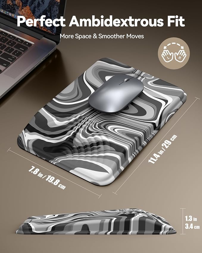TECKNET Ergonomic Mouse Pad with Wrist Rest, Comfortable Relieves Pain | Built-in Memory Foam and Ergonomic Slope Design Relieves Carpal Tunnel Syndrome Pain, Mousepad for Office Gaming