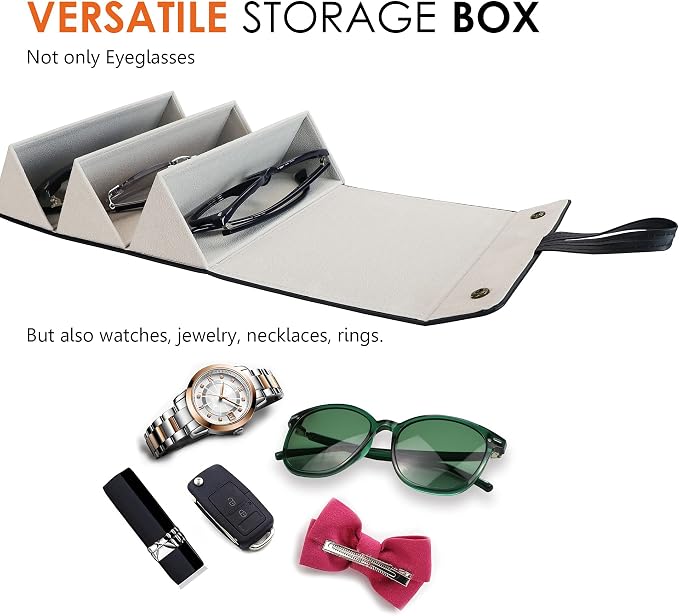 LifeArt Eyeglass Case Hard Shell, Portable Sunglass Case, Fashionable PU Leather Eyeglass Case, Lightweight