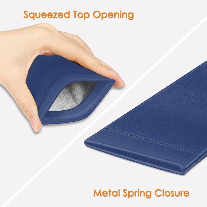 FINTIE Soft Eyeglasses Case with Cleaning Cloth, Portable Squeeze Top Vegan Leather Glasses Pouch, Sunglasses Eyewear Bag