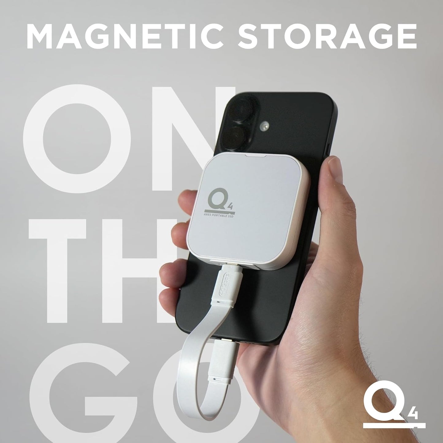 DATO Magnetic External SSD 1TB, External Solid State Drive Portable SSD USB 4.0 Gen 3x2, up to 4000/3600 MB/s, Type-C 4K ProRes HDR Record, Compatible with iPhone 15&16 Pro Max - ARES Q4 Series