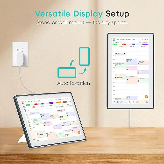 Westsee Digital Calendar Frame 1080P HD IPS Touch Screen, Smart Family Planner, Hearth Display Digital Calendar Wall & Desk Mountable for Seamless Scheduling (15.6 Inch Gery)