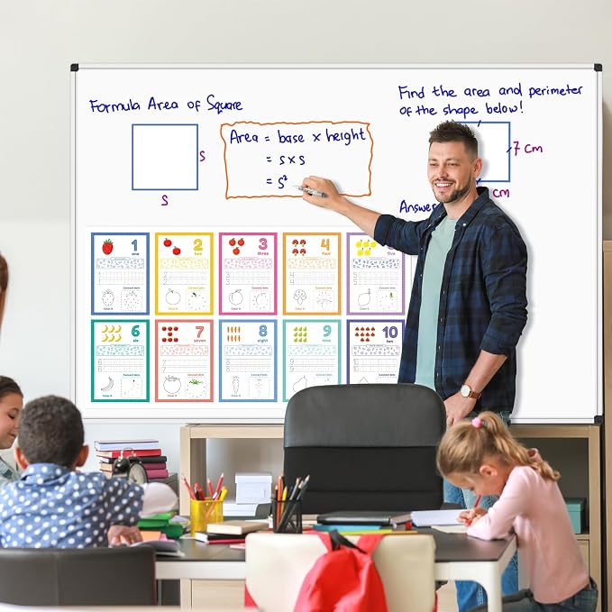 XBoard Magnetic Dry Erase Board 72 x 48 Inches Wall-Mounted, 6'x4' Whiteboard with Marker Tray, Aluminum Frame White Board for School Office and Home