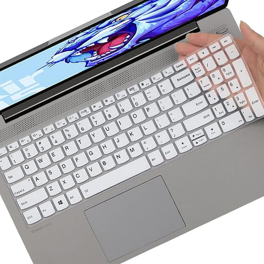 Keyboard Cover Skin for Lenovo Ideapad 5 15IIL05 15.6" /Ideapad Flex 5 15IIL05 /Ideapad Slim 7 15 15.6" |New Lenovo Flex 5 15 15.6 US Layout Keyboard Protective Cover Skin -White