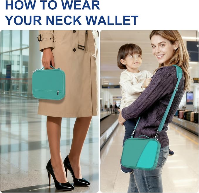 Family Passport Holder for Travel with RFID Blocking, Traveling Essentials Organizer Pouch Bag, Light Passport Wallet for Travel Must Haves Accessories for Women Men