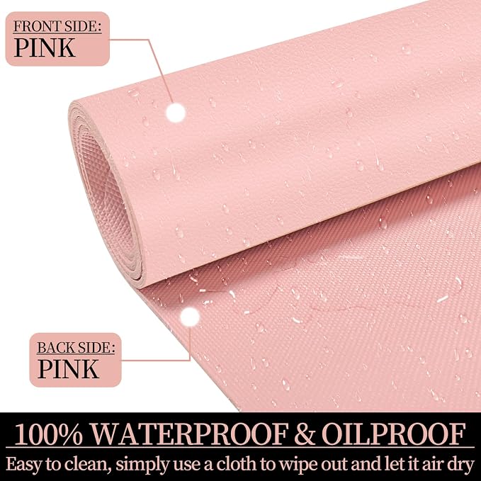 Leather Desk Pad Mat, Pink Desk Mat, 31.5" x 15.7" | Non-slip and Waterproof Computer Mat, Desk Protector for Office/Home, Desk Accessories for Women