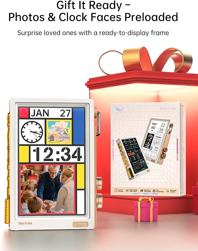 Divoom Times Frame-10.1" WiFi Digital Picture Frame with 64GB, Free App with No Subscription Fees, Supports Uploading Photos/Videos/Calendars/Weather/Sports Scores and Various DIY Content