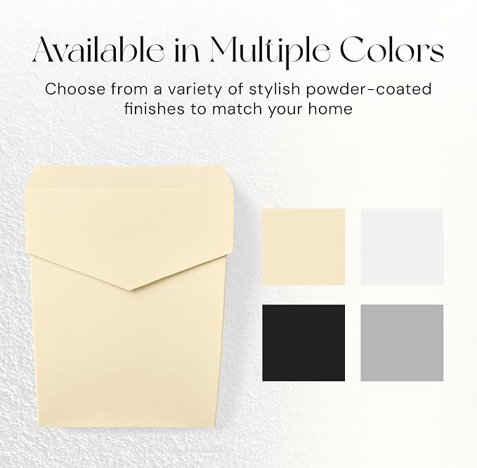 NACH Mailboxes for Outside Wall Mount, 4.8 x 10 x 13 inch Cream Wall Mounted Mailboxes for Outside, Waterpoof Mailbox for House - The Bradley Large Mail Box