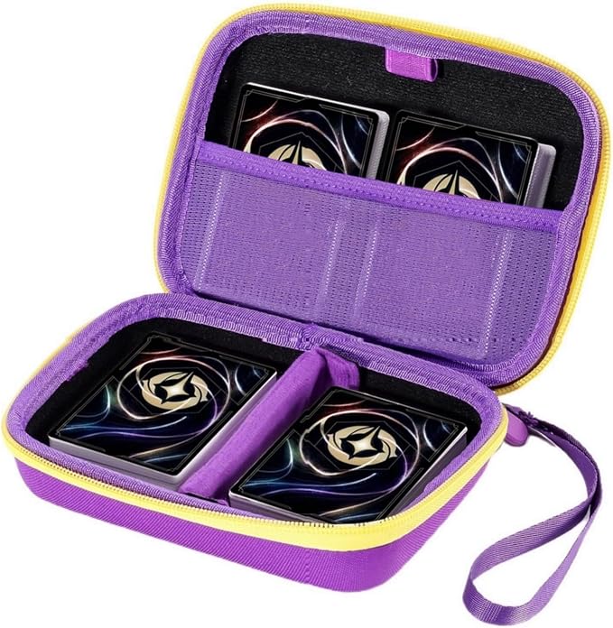 ProCase Collectible Trading Card Case, Hard Travel Carrying Storage Box Holds 300+ Cards for MTG, TCG, Yu-Gi-Oh, Lorcana, Holder Organizer with Removable Divider and Multiple Color Options -Purple