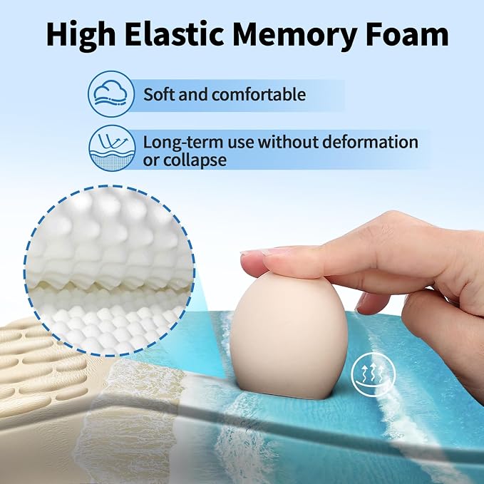 YIWEI Ergonomic Mouse Pad with Wrist Rest for Carpal Tunnel Pain Relief | Memory Foam Wrist Support,Non-Slip Rubber Base, Keyboard Computer Mousepad,Lycra Cloth Surface,Gaming Home Office