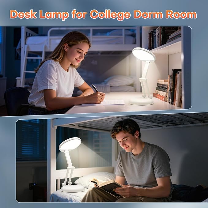 One Fire Rechargeable Table Lamp, 3600mAh Battery Operated Lamp Dorm Lamp | Cordless Lamp,10 Brightness,Portable,Small Size,Foldable,6-288h Endurance,Touch Control, Reading,Travel,Office,Nail,Emergency