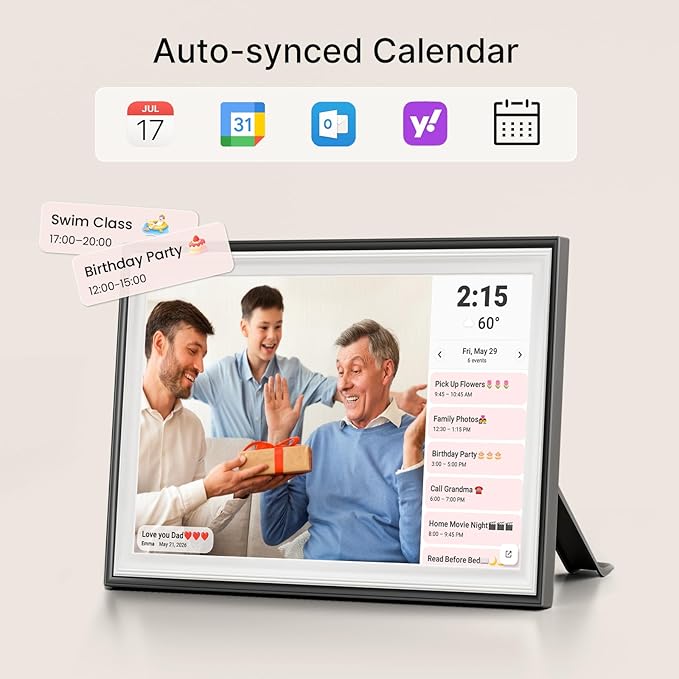 Frameo 10.1" Digital Picture Frame, Smart WiFi Digital Photo Frame with 1280x800 HD IPS Touch Screen 32GB Storage Auto-Rotate Wall Mounted, Share Photos/Videos from Phone Anywhere(Black&White)