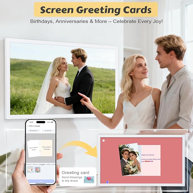 COMIX 27-inch Smart Digital Wall Calendar - Large HD Touchscreen Family Command Center, Real-Time Sync with Google, Apple & Outlook Calendar, Digital Photo Frame with Meal Planner & Task Manager