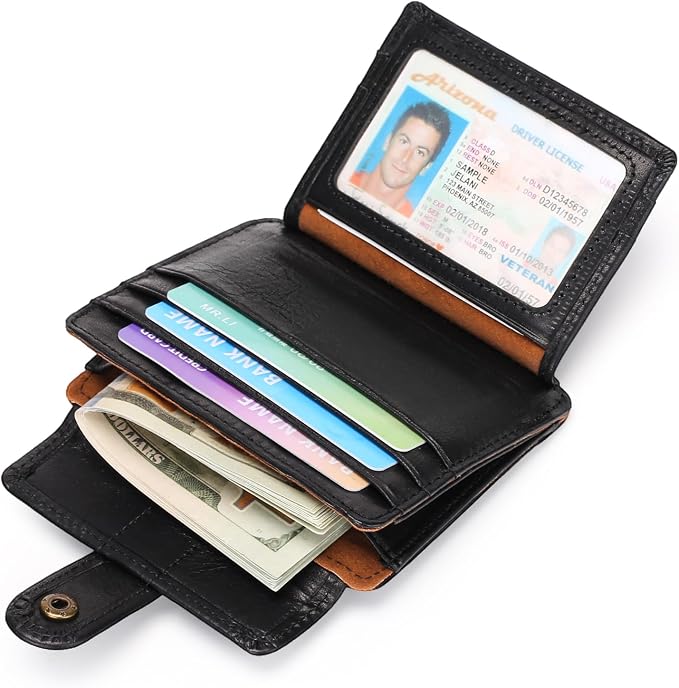 Wallets for Men Genuine Leather Mens Wallet with Coin Pocket