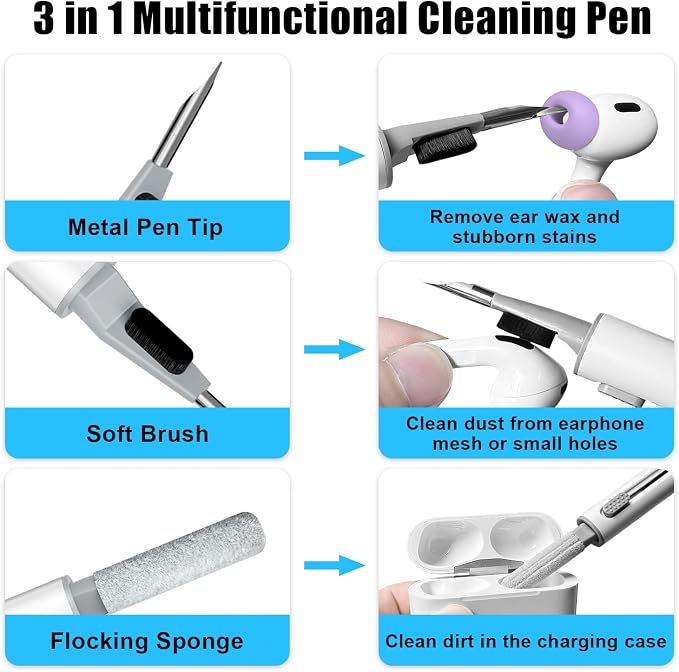 3 Pairs Replacement Ear Tips for AirPods Pro 2nd & 1st(S/M/L, Lavender) | with Noise Reduction Hole, Silicone Ear Tips with Cleaning Pen & Portable Storage Box, Fit in the Charging Case