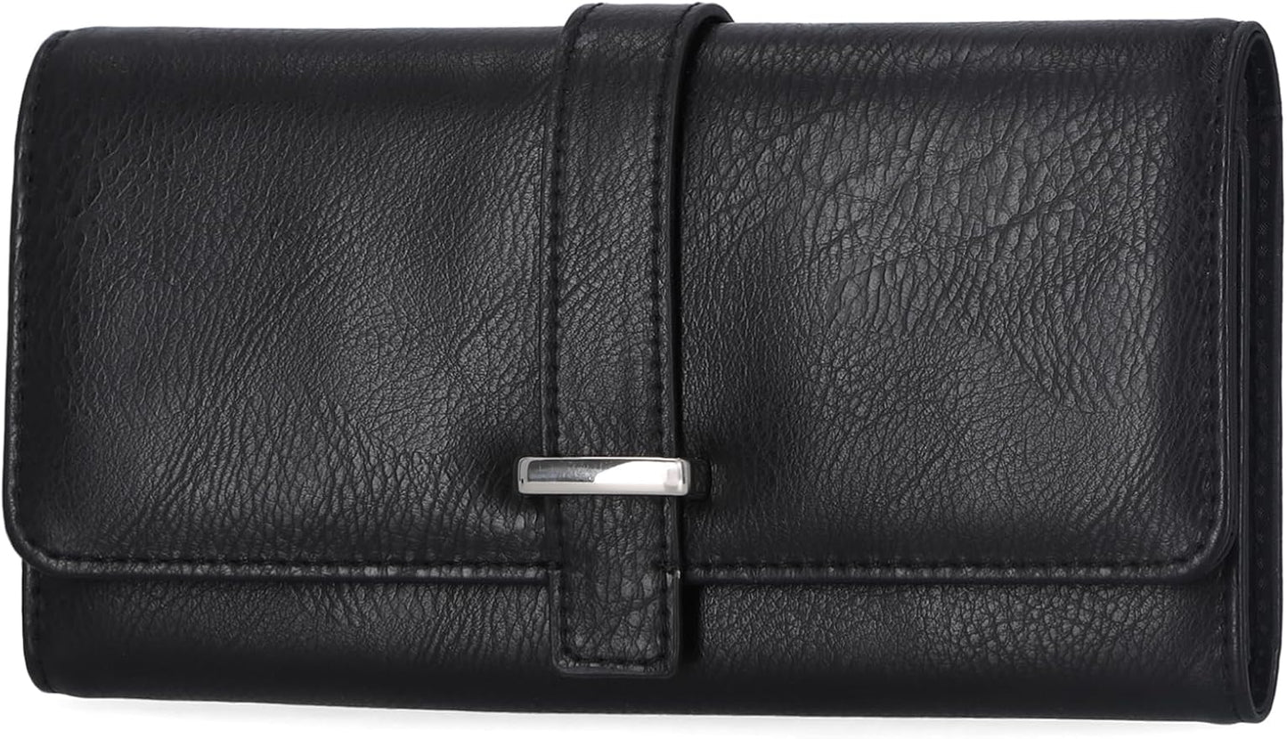 Mundi File Master Womens RFID Blocking Wallet Clutch Organizer With Change Pocket