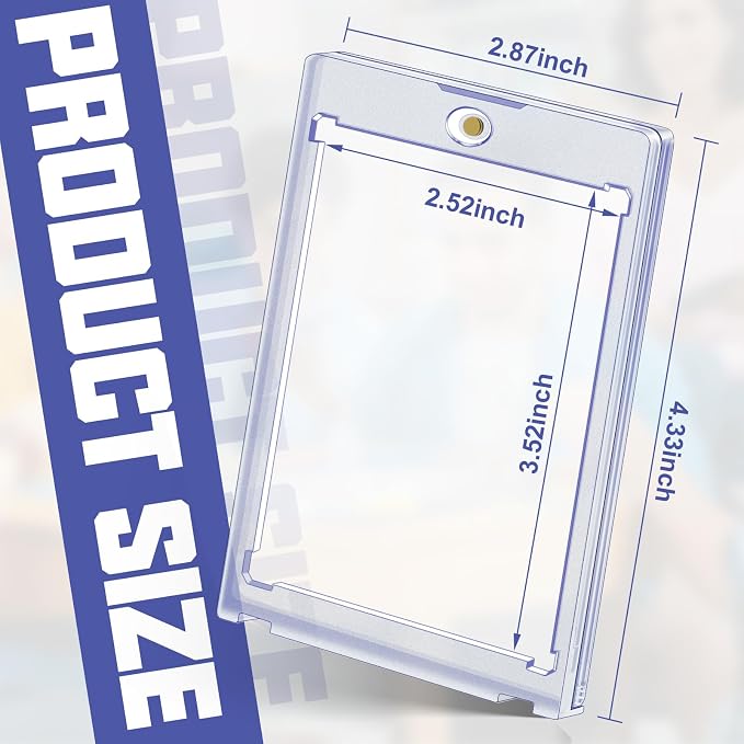128ct Magnetic Card Holders Cases, 35pt Acrylic Baseball Hard Plastic Card Case Fit for MTG, TCG, Standard Cards, Sports Cards Storage and Display