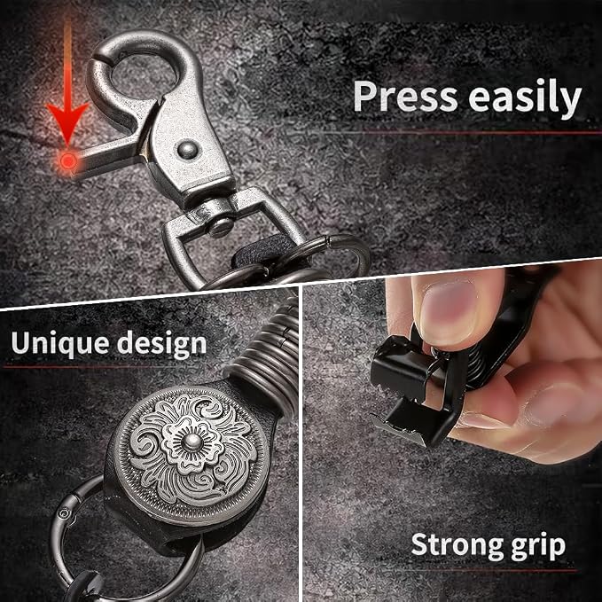 Heavy Duty Glove & Hat Clip with Carabiner, All-Metal Spring Clamp Work Glove Holder for Tool Belt, Harness, Backpack