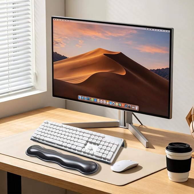 Computer Acrylic Keyboard Stand for Desktop, Ergonomic Clear Gel Wrist Rest for Keyboard and Mouse,Laptop,Typing