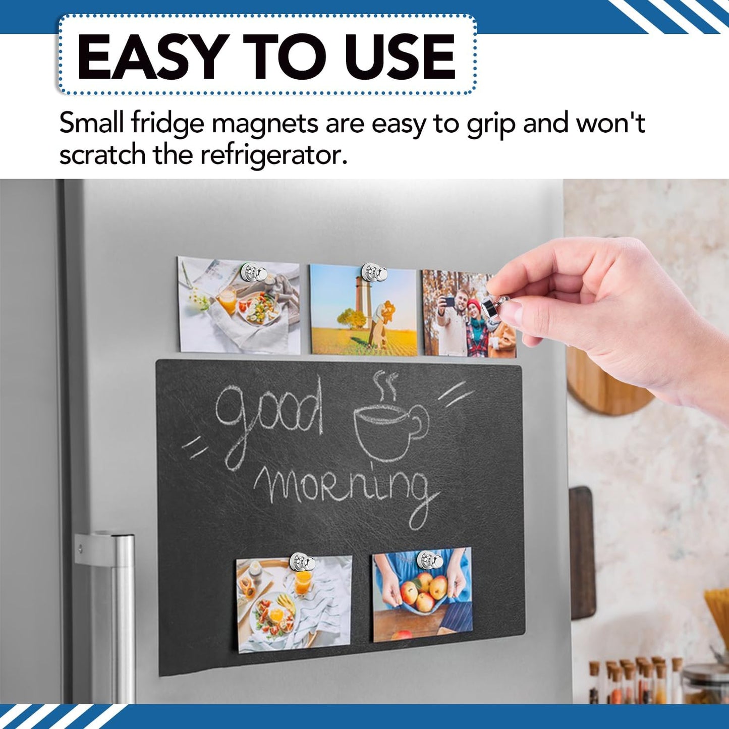 LOVIMAG Refrigerator Magnets, 28Pcs Strong Fridge Magnets for Refrigerator, Small Neodymium Magnets for Whiteboard, Metal Push Pin Magnets for Kitchen, Office, School, Locker, Map Decorative