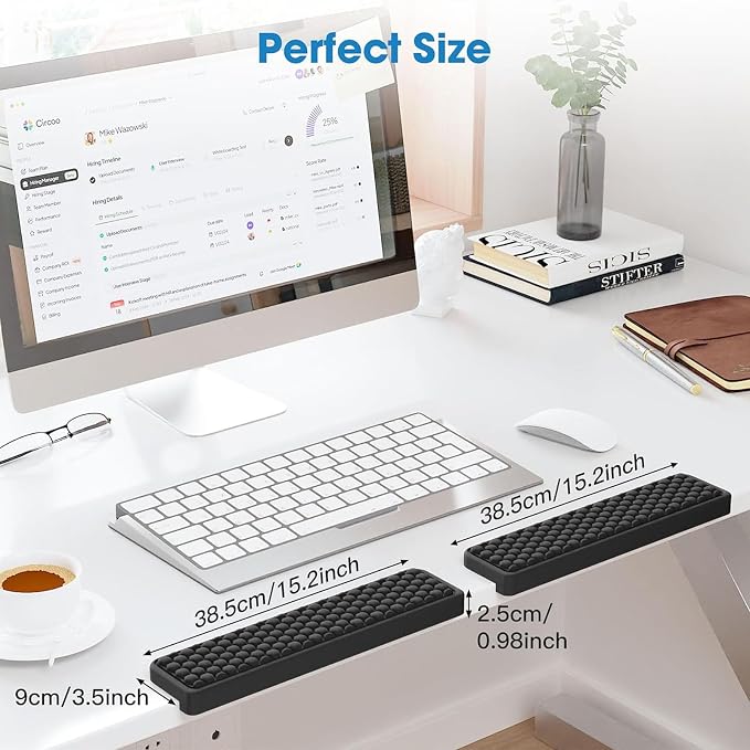 MEKASS L-Shaped Desk Elbow Pad for Desk, Memory Foam Elbow Support Padding with Non-Slip, Ergonomic Desk Edge Cushion, Wrist Comfort Support for Office Home 2 Pcs (Hexagon Black)